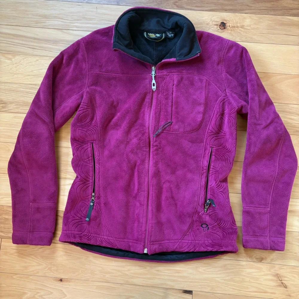 Mountain Hardware Full Zip Fleece Jacket Womens Sz S Magenta Coat - Picture 3 of 10
